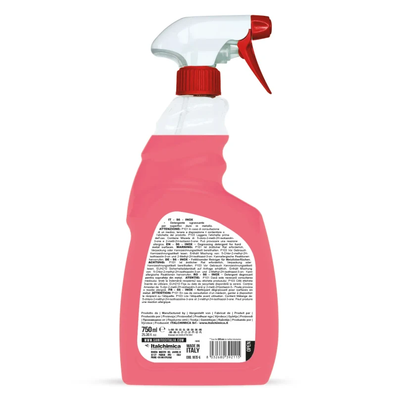 S 6 Sgrassacciaio - Detergent degresant pentru suprafețe din metal 750 ml - 1875 2